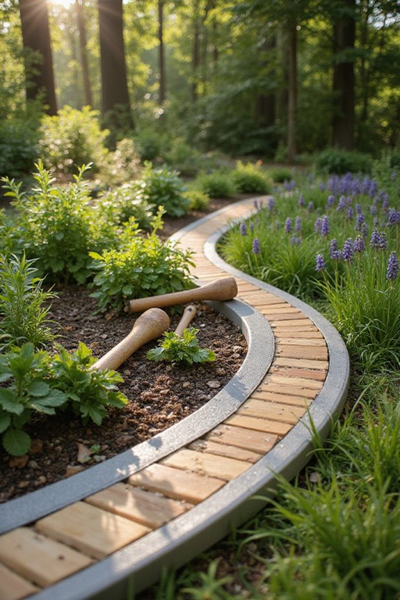 bamboo and aluminum edging