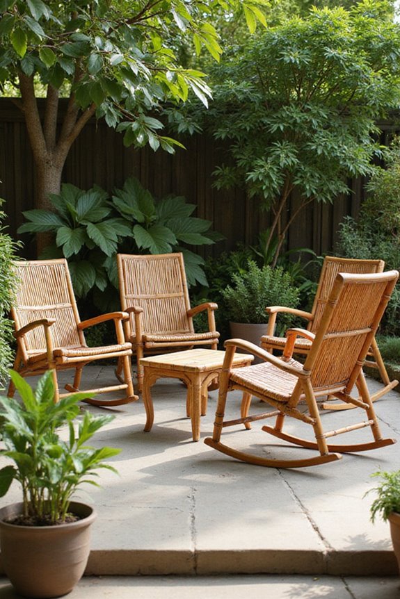 bamboo rocking chairs selection