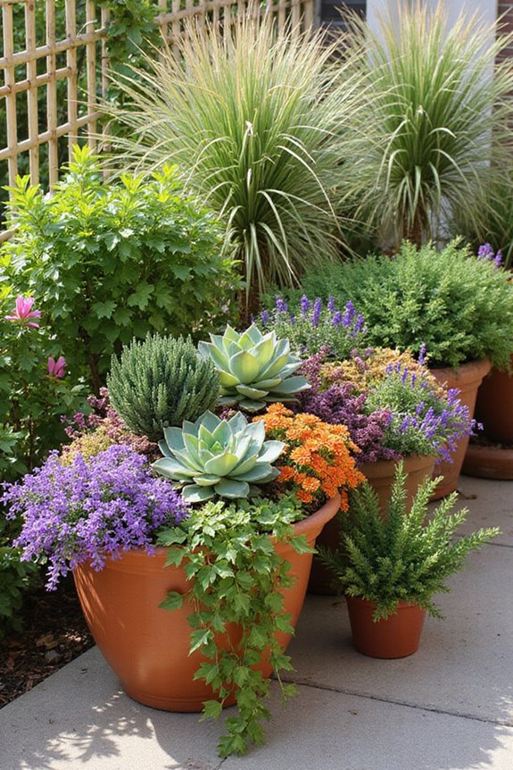 colorful textured layered arrangements