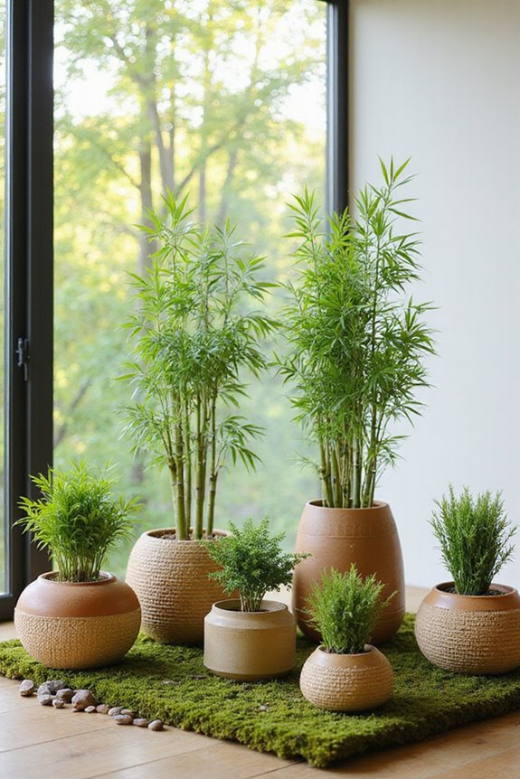 live bamboo plants decor