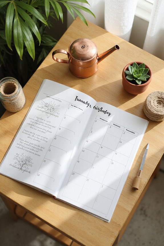 plant care scheduling calendar