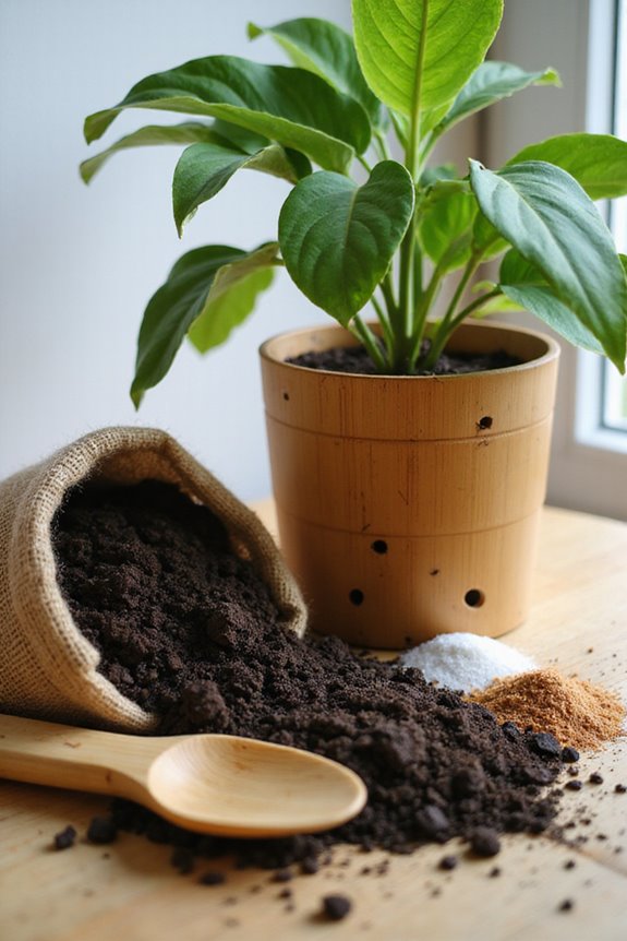 preparing new potting soil