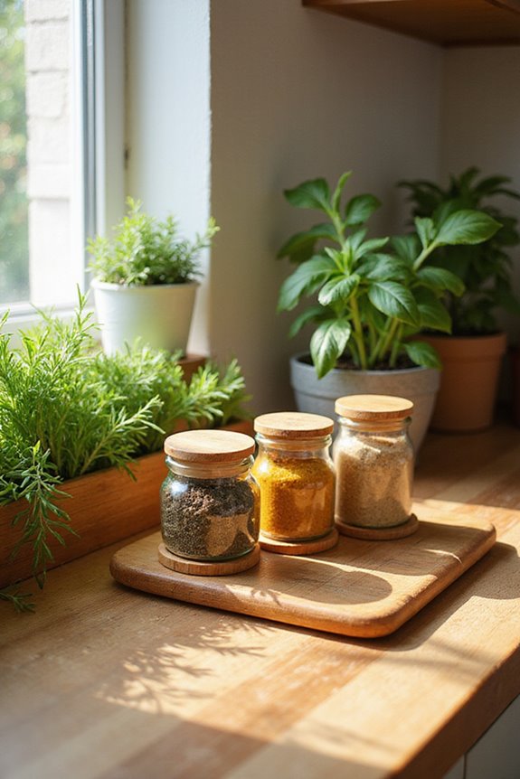 stylish organized bamboo spice racks