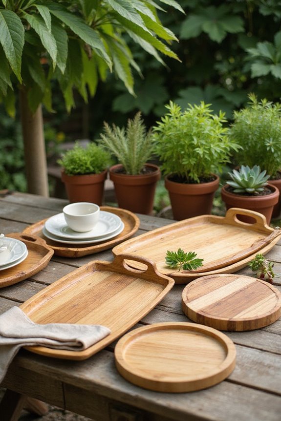 stylish sustainable bamboo trays