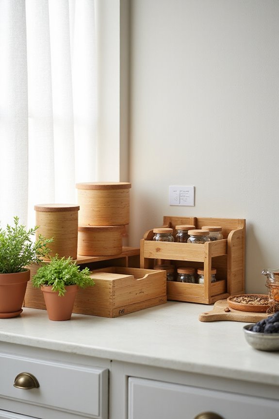 sustainable bamboo kitchen organizers