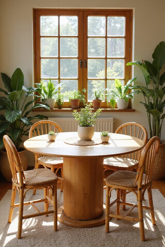 top round bamboo tables